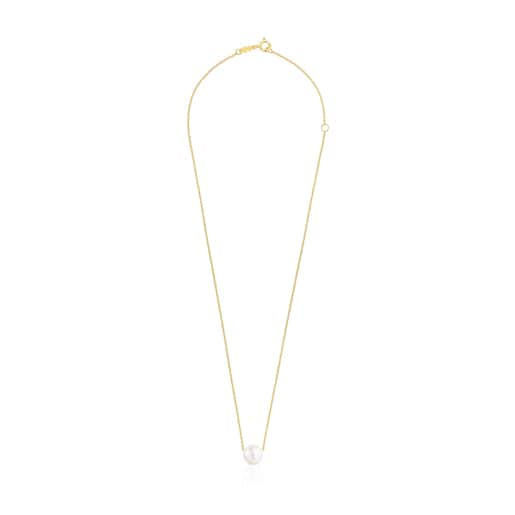 Silver Vermeil Gloss Necklace with Pearl