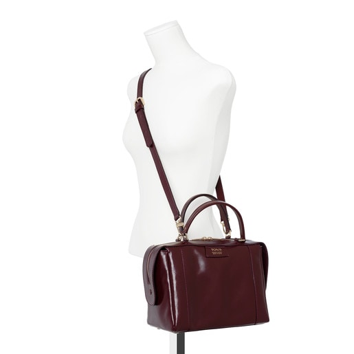 Burgundy Leather Amba Bowling bag