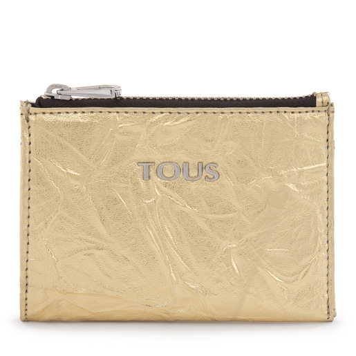 Золотистая кредитница и кошелек для мелочи Dorp с металлическим блеском