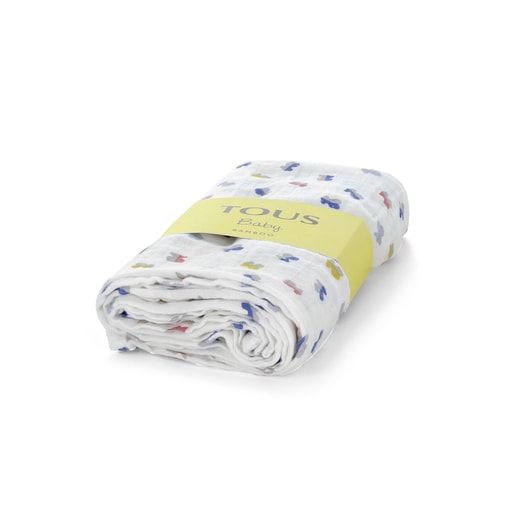 Microprint Bamboo Muslin blanket in one colour