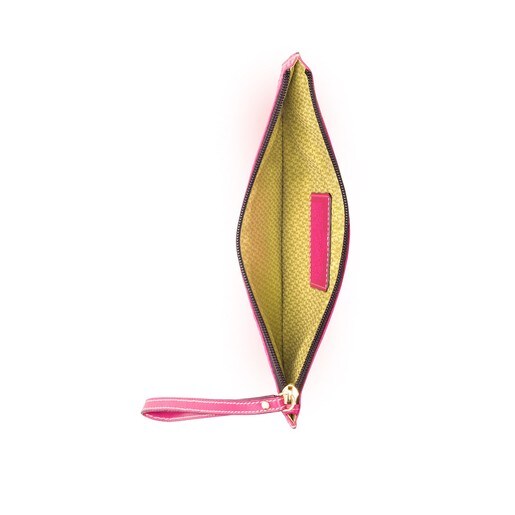 Clutch-Tasche Urbana Logo aus Leder in Pink