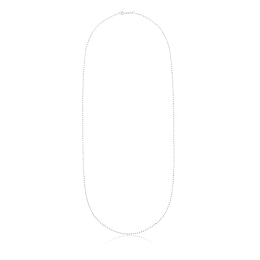 Chaîne TOUS Chain longue en Argent avec billes de 2,2 mm, 80 cm.