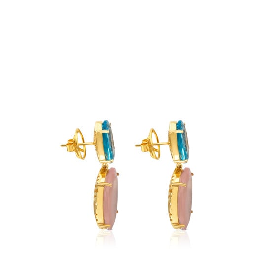 ATELIER Color Earrings in Gold with Topaz and Quartz
