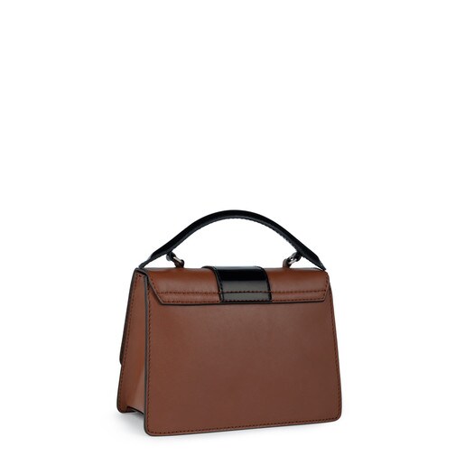 Small brown-black Leather Carlita Crossbody bag