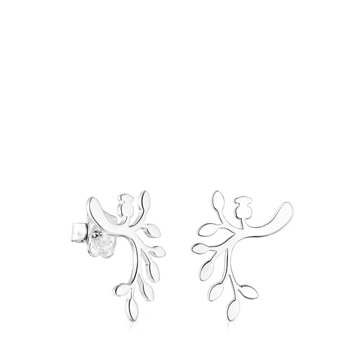 Silver Fragile Nature leaves Earrings | TOUS