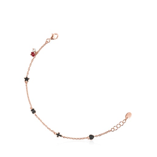 Pulsera motif de plata vermeil rosa hotsell