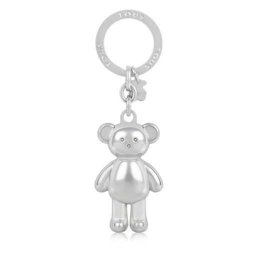 Silver colored Teddy Bear bear Key ring