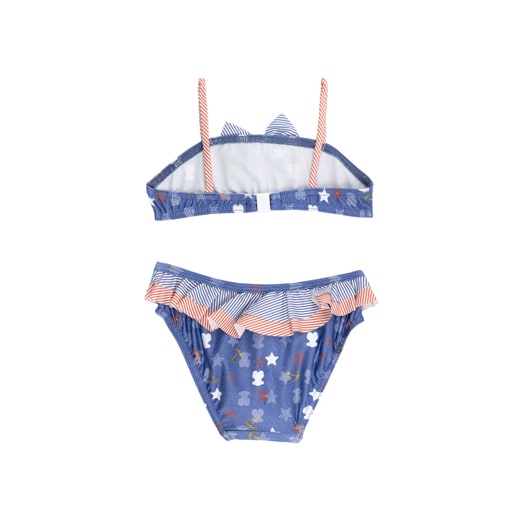 Bikini com laço e folhos Sea Star Azul Marinho