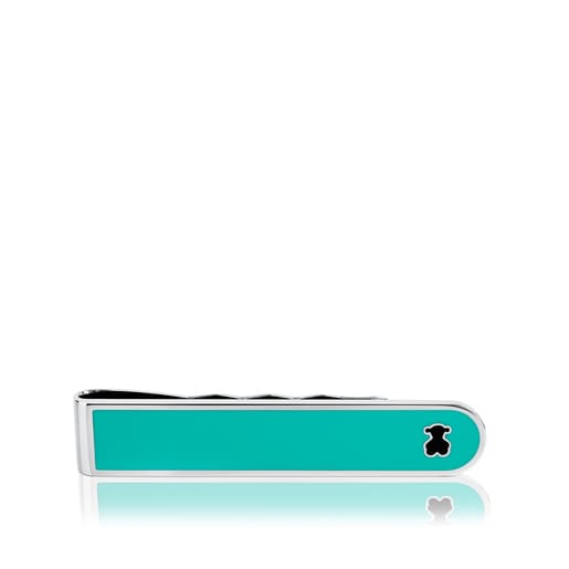 Pasador de acero y esmalte verde TOUS Man
