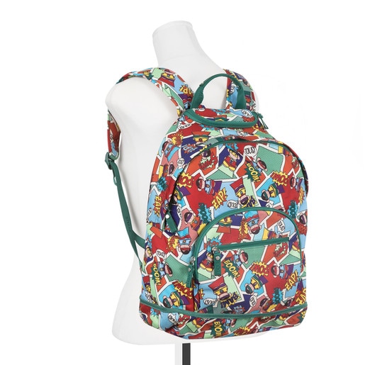 Medium multicolored Canvas School Superhero Backpack