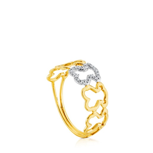 White and Yellow Gold Silueta Ring with Diamond