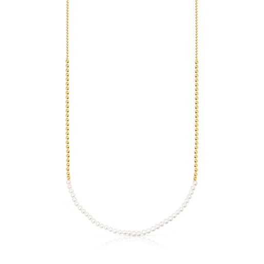 Silver Vermeil Gloss Choker with Pearls | TOUS