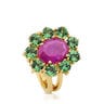 ATELIER Tea Time Ring in Gold with Ruby and Tsavorite