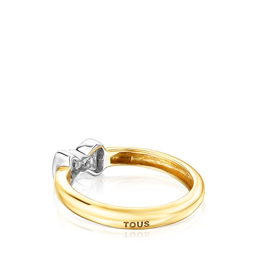 Gold Gen Ring with White Gold and Diamond