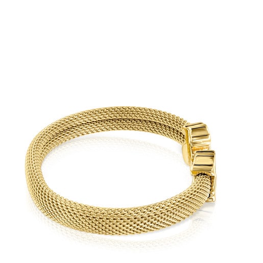 Pulseira Mesh em Aço IP dourado e Prata Vermeil