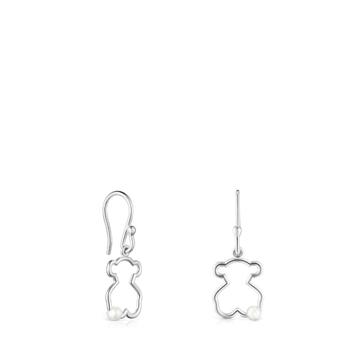 Silver Silueta Earrings with Pearl | TOUS