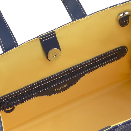 حقيبة تسوق Amaya Logogram متوسطة باللون الأزرق