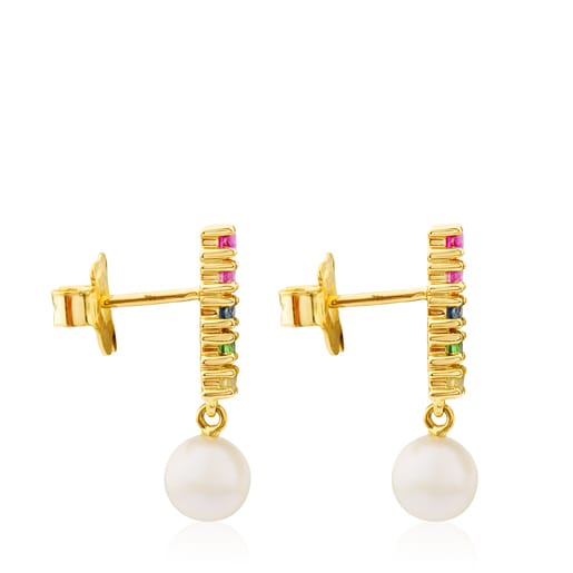 Aretes Lio de Oro con Gemas