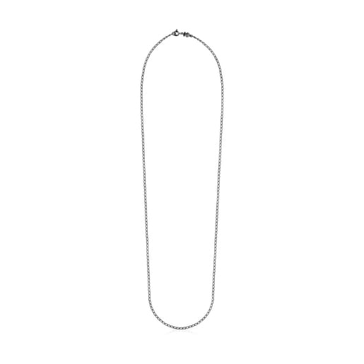 Collaret de plata dark silver amb anelles ovals, 70 cm Chain