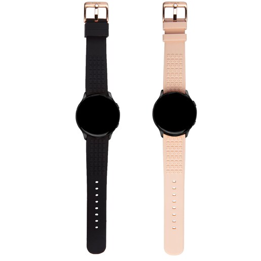 Reloj smartwatch Samsung Galaxy Active for TOUS de acero IP rosa con correa de caucho negra