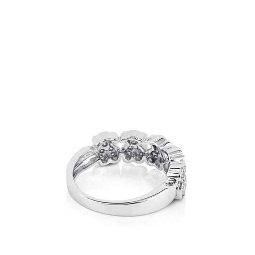 White Gold Puppies Ring with Diamond