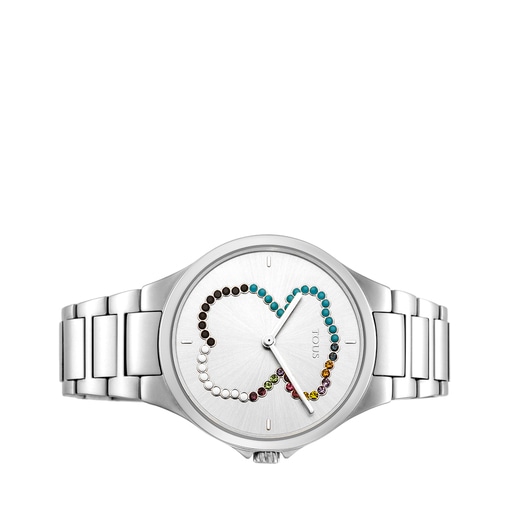 Steel bear Motion Straight Watch with crystals