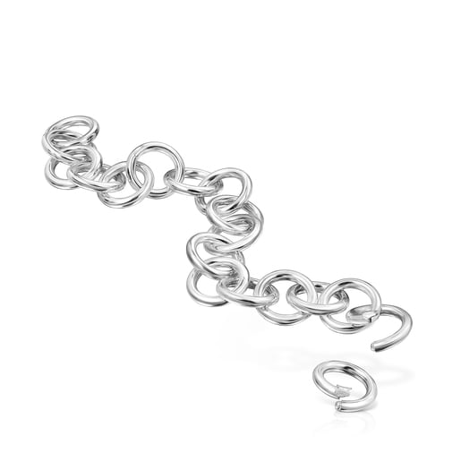 Silver Bracelet with Hold rings