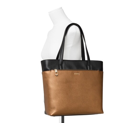 Τσάντα για τα ψώνια Higgins από Δέρμα σε χρώμα μαύρο-του χαλκού