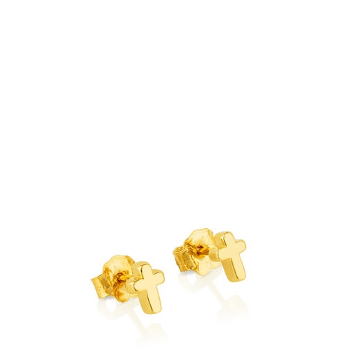 Gold Sweet Dolls XXS Earrings Cross motif. Stud lock.