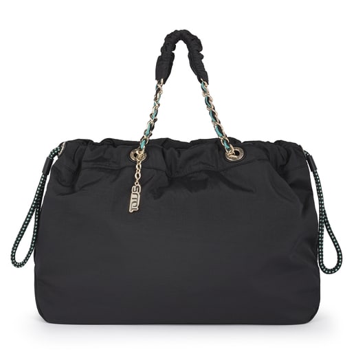 Large Black T Lux Shoulder Bag