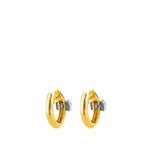 Gold and white Gold Gen Earrings with Diamond