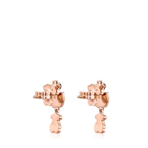 Σκουλαρίκια Real Sisy από ροζ Χρυσό Vermeil με Πολύτιμους Λίθους