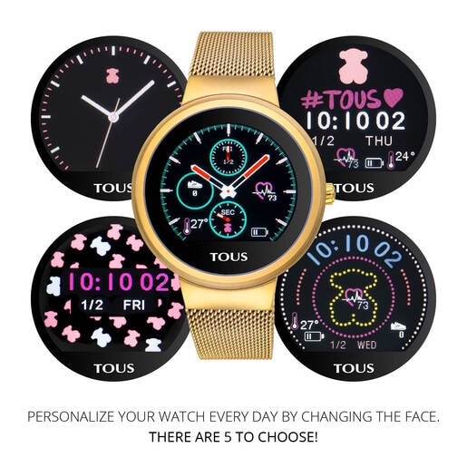 Gold-colored IP Steel Rond Touch activity Watch