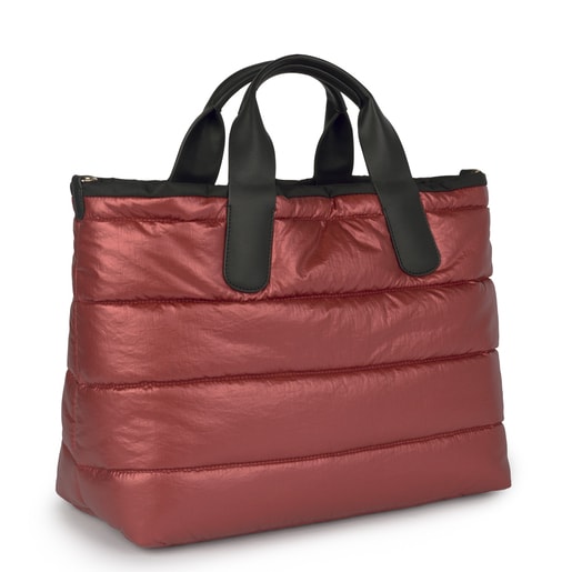 حقيبة الأحمال Pleat Up باللون الوردي مع الأسود