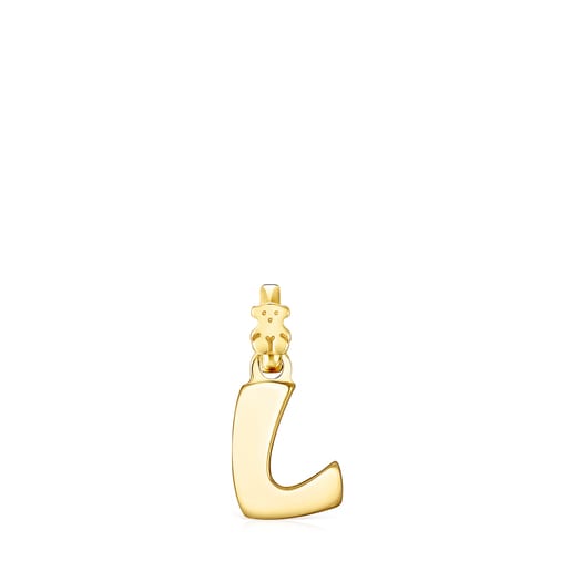 Colgante Alphabet letra L con baño de oro 18 kt sobre plata