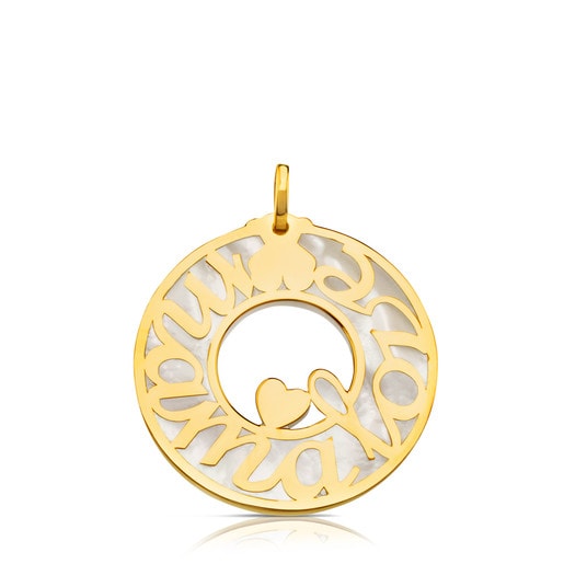 Gold TOUS Mama Pendant with Mother-of-pearl