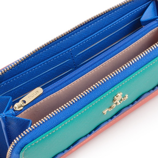 محفظة Carlata متوسطة الحجم باللون الأخضر واللون الأزرق