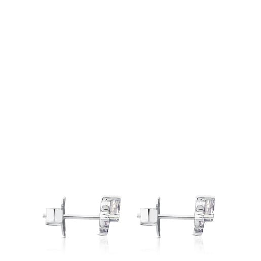 White Gold with Diamonds and Topaz Eklat Earrings
