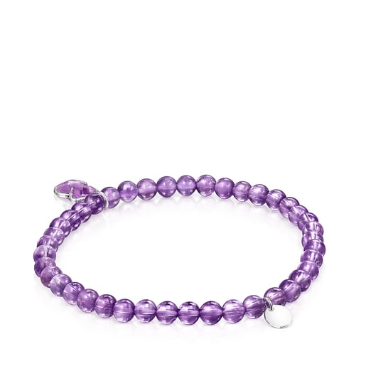 Silver and Amethyst Icon Color Bracelet