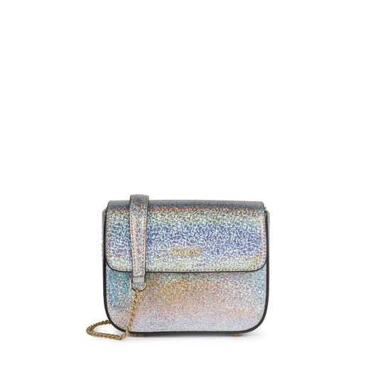 Small silver leather Rene crossbody bag TOUS