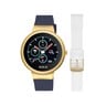 Gold IP Steel Rond Touch activity Watch with interchangeable Silicone strap