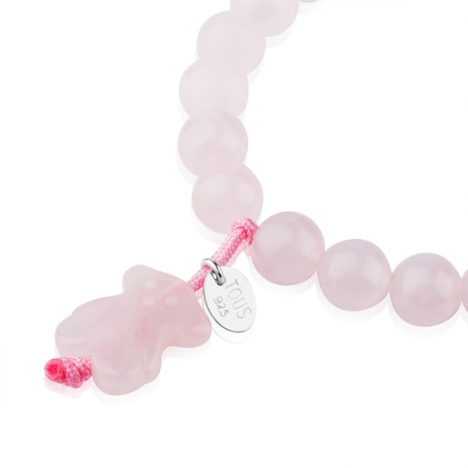 Silver TOUS Color Bracelet with pink quartz