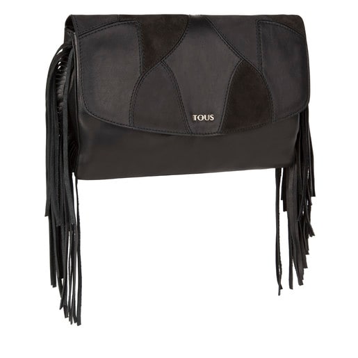Black colored Leather Silas Clutch bag