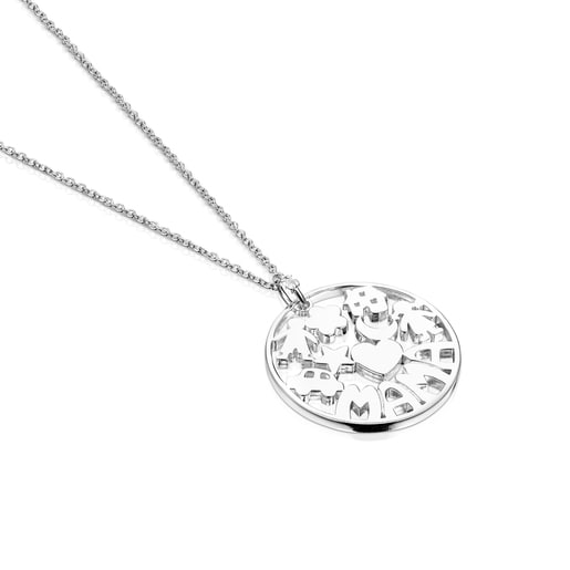 Collier TOUS Mama en argent et cordon noir