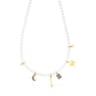 Perlen-Halskette Nocturne aus Vermeil-Gold mit Diamanten