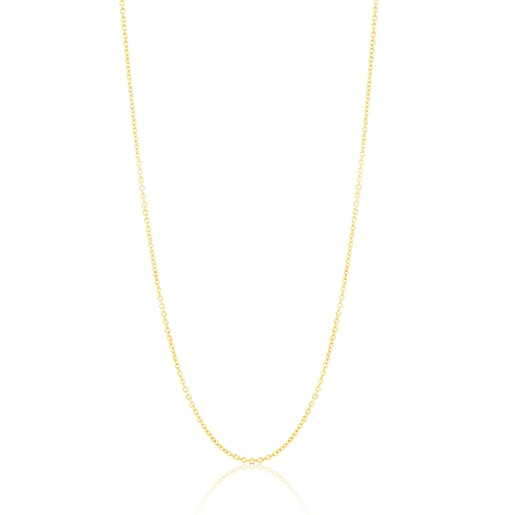 Catena lunga con placcatura in oro 18 kt su argento, catena TOUS da 80 cm