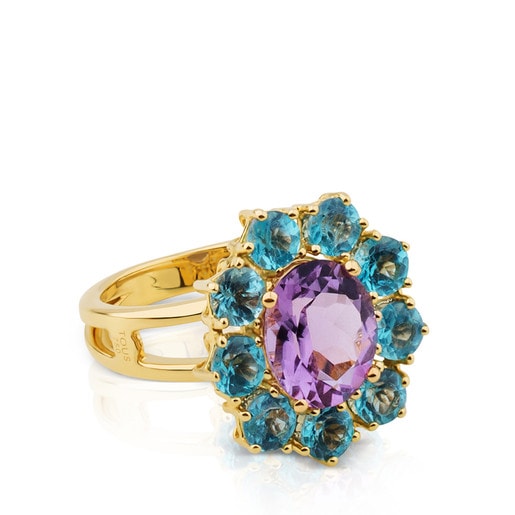 ATELIER Tea Time Ring in Gold with Apatite and Amethyst