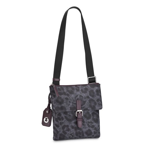 Anthracite colored Canvas Kaos Leopard Crossbody bag
