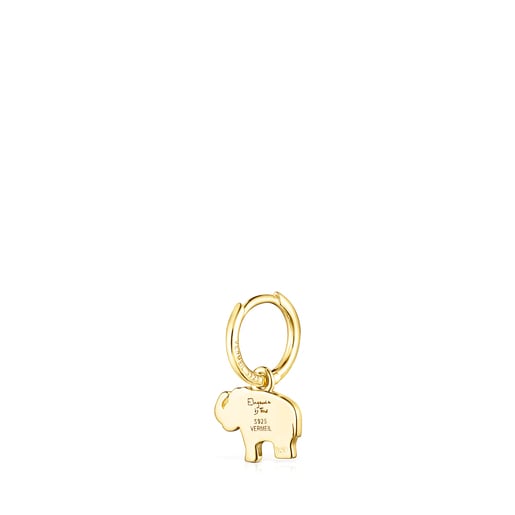 Silver Vermeil Save elephant 1/2 Earring