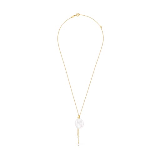 Silver Vermeil Nenufar petal Necklace with Pearl | TOUS